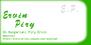 ervin piry business card